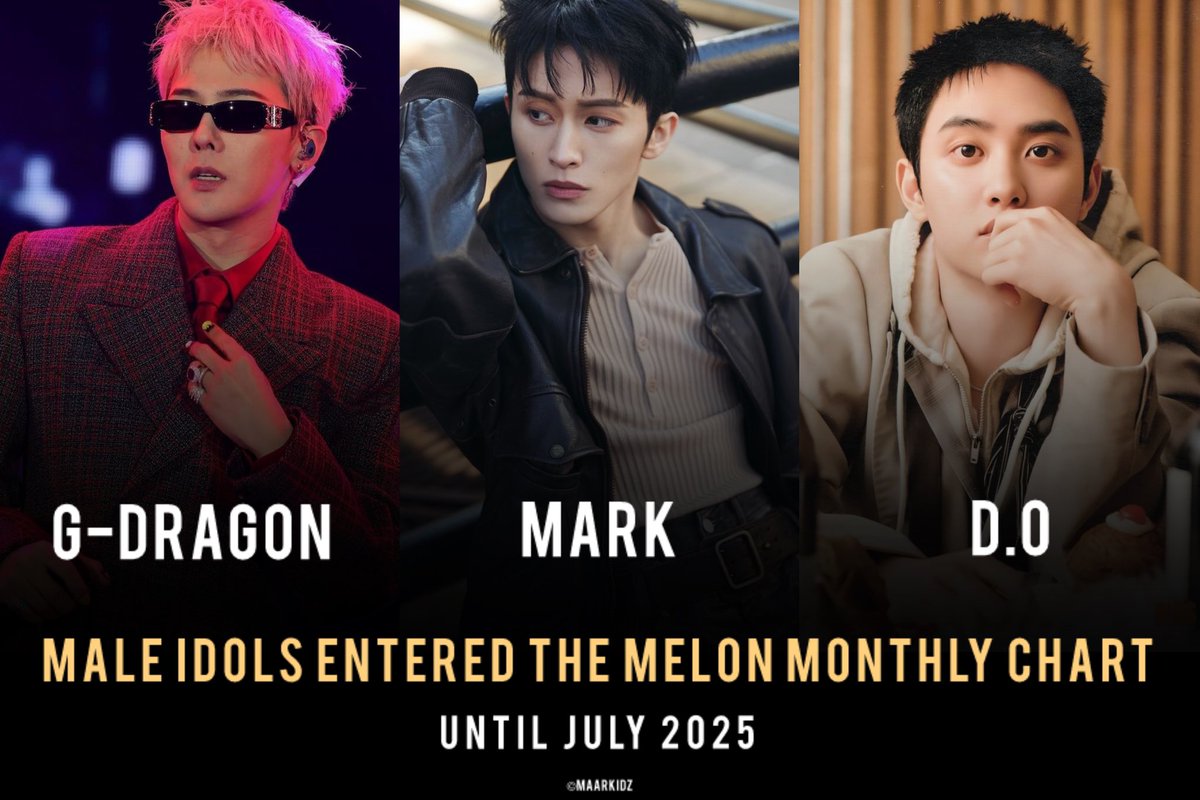 Male idols entered the melon monthly chart until July 2025 :