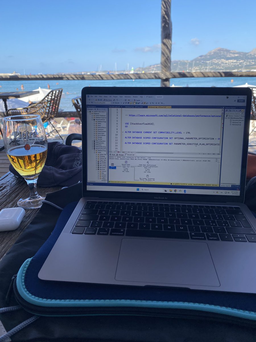 segovoni's tweet image. Playing with #SQLServer2025 Optional Parameter Plan Optimization (OPPO), a beautiful feature tested from a beautiful place! #SQLServer