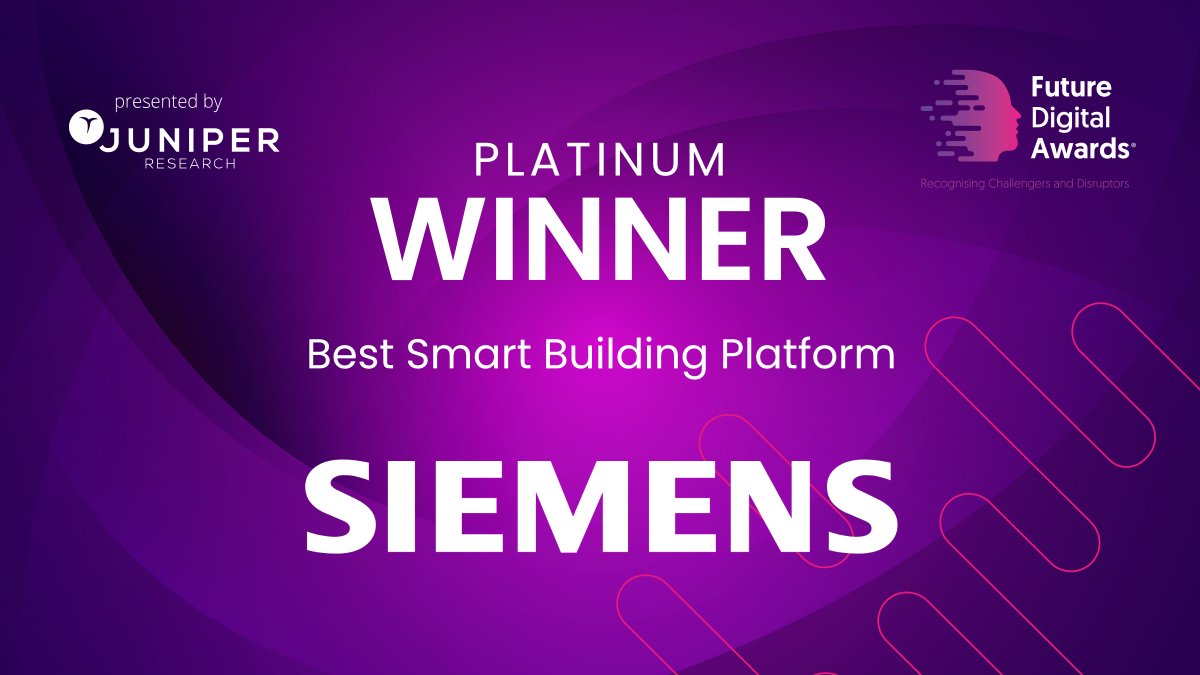 SiemensInfra's tweet image. We’re proud to share that #BuildingX, part of our #SiemensXcelerator, has been named a Platinum Winner at @juniperresearch’s Future Digital Awards for #SmartCities &amp;amp; Innovation. 

We are grateful for this extraordinary recognition! 

#Sustainability #Innovation #SmartBuildings
