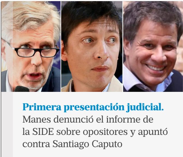 MANES, EL GRAN "DENUNCIADOR"
¿NO TIENE ALGO MEJOR QUE HACER? DEBERÍA ESTAR PODRIDO DE FRACASAR