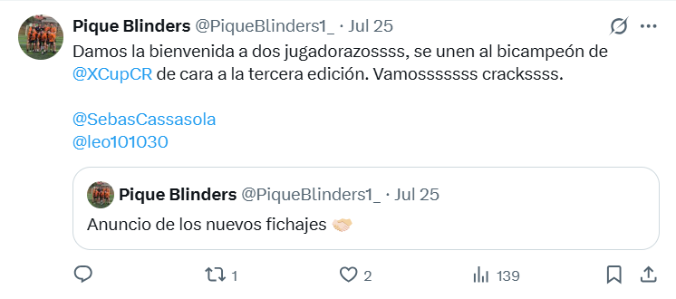 TendenciasXcup's tweet photo. "Mercado de Fichajes"

Por que estos equipos fueron los únicos que movieron el "mercado de fichajes" en la #xcup y suman jugadores para ir a romper ortos

-@cartaginex 
-@PiqueBlinders1_ 
-@xporting_ 
-@ToroXCR https://t.co/GTmSbTngph