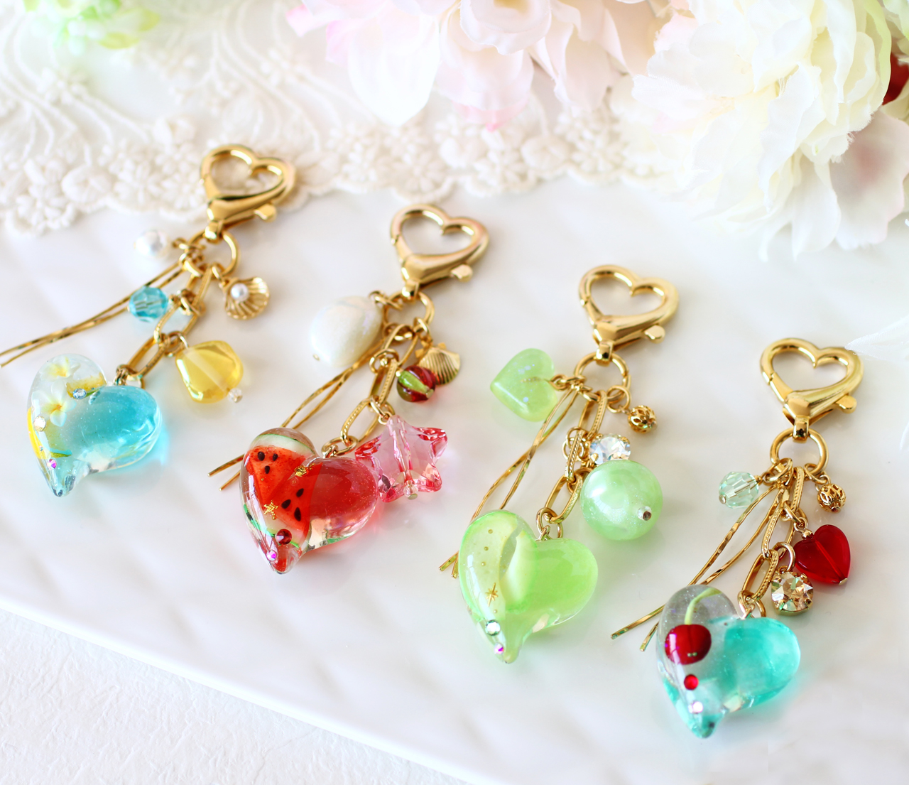 リーナベル　キーホルダー　青花　カラフルフルーツ　リクエスト商品2点 564388fe2cbef6a505bbadc982bc3a
