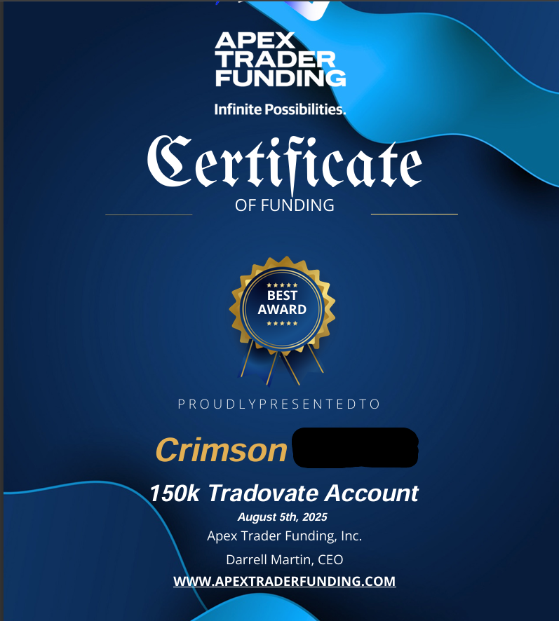 We are on the Live Payout account . Aiming for 1,000-2,000 daily. Make sure you guys are prepared to follow along here. We live stream the port!

Grab your account here apextraderfunding.com and use coded AIALGO for 80% off