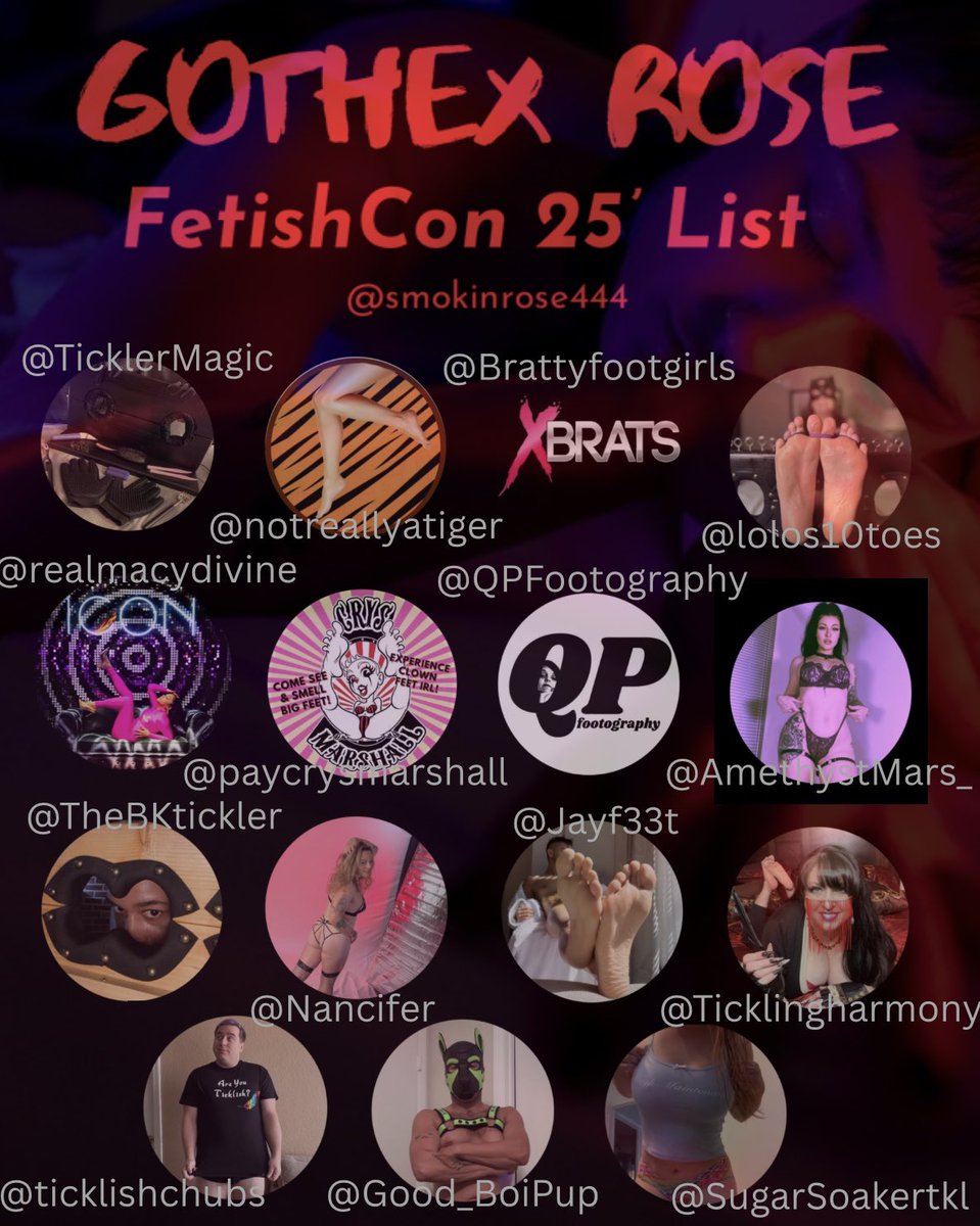 𝕲𝖔𝖙𝖍𝖊𝖝 𝕽𝖔𝖘𝖊 EASTCOAST2025 (@smokinrose444) on Twitter photo My first official @fetishcon 2025 list! My 1st fetcon!🖤🥀
<a href="/TicklerMagic/">TheMagicTickler</a> <a href="/notreallyatiger/">𝒯𝒾𝑔𝑒𝓇 🐅 Femdom Content Creator 🎥 FetCon '25</a> <a href="/Brattyfootgirls/">XBrats.com</a> <a href="/lolos10toes/">Lolos10toes ~FETCON 2025~</a> <a href="/RealMacyDivine/">Macy Divine 🇰🇷💅🏽</a> <a href="/paycrysmarshall/">Crys Marshall | FETCON 2025</a> <a href="/QPFootography/">Queen Palm Footography - FETCON 2025</a> <a href="/AmethystMars_/">Amethyst Mars | Birthday month♌️</a> <a href="/TheBKtickler/">BK Tickler (FETISHCON 2025)</a> <a href="/Nancifer_/">Nancy Thompson</a> <a href="/Jayf33t/">Jayf33t</a> <a href="/Ticklingharmony/">Harmony 🖤✈️FETCON 2025✈️🖤</a> <a href="/ticklishchubs/">Ticklishchubs *Jersey 7/17-7/22 *Fetcon 8/7-8/10</a> <a href="/Good_BoiPup/">Good boi pup ➡️ Booking Fetcon 8/5-8/11</a> <a href="/SugarSoakertkl/">Jenna 🪶🦶*nj* fetcon 2025 😵*</a> My first official @fetishcon 2025 list! My 1st fetcon!🖤🥀
<a href="/TicklerMagic/">TheMagicTickler</a> <a href="/notreallyatiger/">𝒯𝒾𝑔𝑒𝓇 🐅 Femdom Content Creator 🎥 FetCon '25</a> <a href="/Brattyfootgirls/">XBrats.com</a> <a href="/lolos10toes/">Lolos10toes ~FETCON 2025~</a> <a href="/RealMacyDivine/">Macy Divine 🇰🇷💅🏽</a> <a href="/paycrysmarshall/">Crys Marshall | FETCON 2025</a> <a href="/QPFootography/">Queen Palm Footography - FETCON 2025</a> <a href="/AmethystMars_/">Amethyst Mars | Birthday month♌️</a> <a href="/TheBKtickler/">BK Tickler (FETISHCON 2025)</a> <a href="/Nancifer_/">Nancy Thompson</a> <a href="/Jayf33t/">Jayf33t</a> <a href="/Ticklingharmony/">Harmony 🖤✈️FETCON 2025✈️🖤</a> <a href="/ticklishchubs/">Ticklishchubs *Jersey 7/17-7/22 *Fetcon 8/7-8/10</a> <a href="/Good_BoiPup/">Good boi pup ➡️ Booking Fetcon 8/5-8/11</a> <a href="/SugarSoakertkl/">Jenna 🪶🦶*nj* fetcon 2025 😵*</a>
