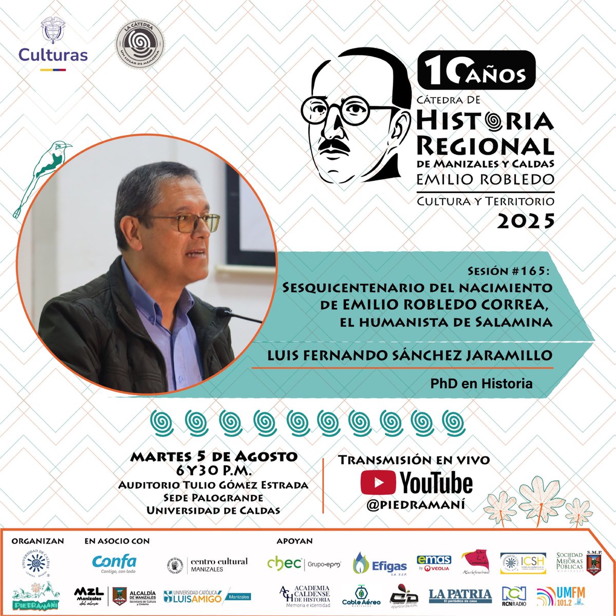 piedramani's tweet photo. Hoy iniciamos un nuevo año de aprendizajes y ya son 10, gracias a @udecaldas @confacaldas @CHECGrupoEPM @EMASManizales @efigas_oficial @Banrepcultural @CiudadManizales  @mincultura @lapatriacom @EmisoraUMFM @uluisamigomls los esperamos! https://t.co/T7c0RzENqV