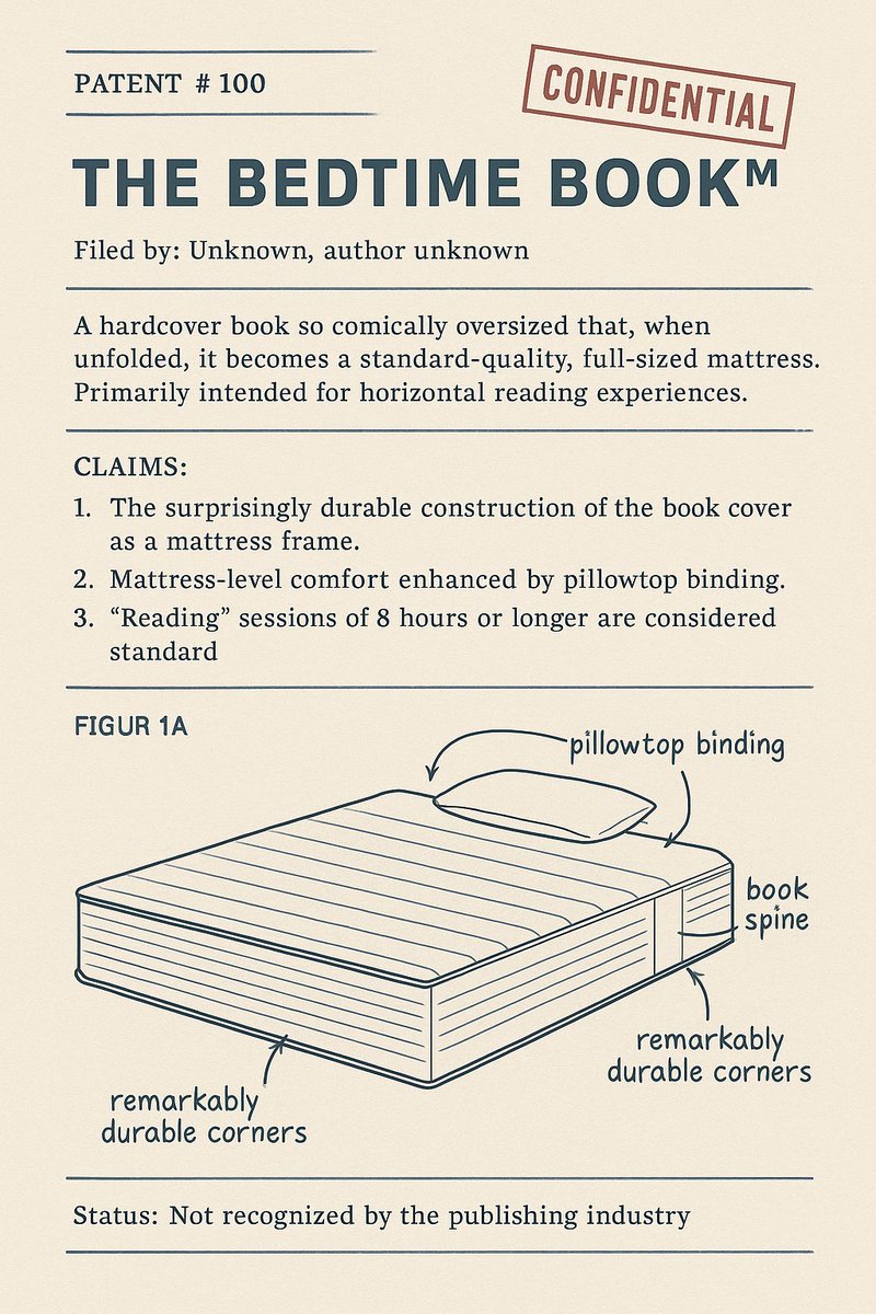 filed_in_error's tweet image. #patents #patentpendingbook #books #satire @mattressmick