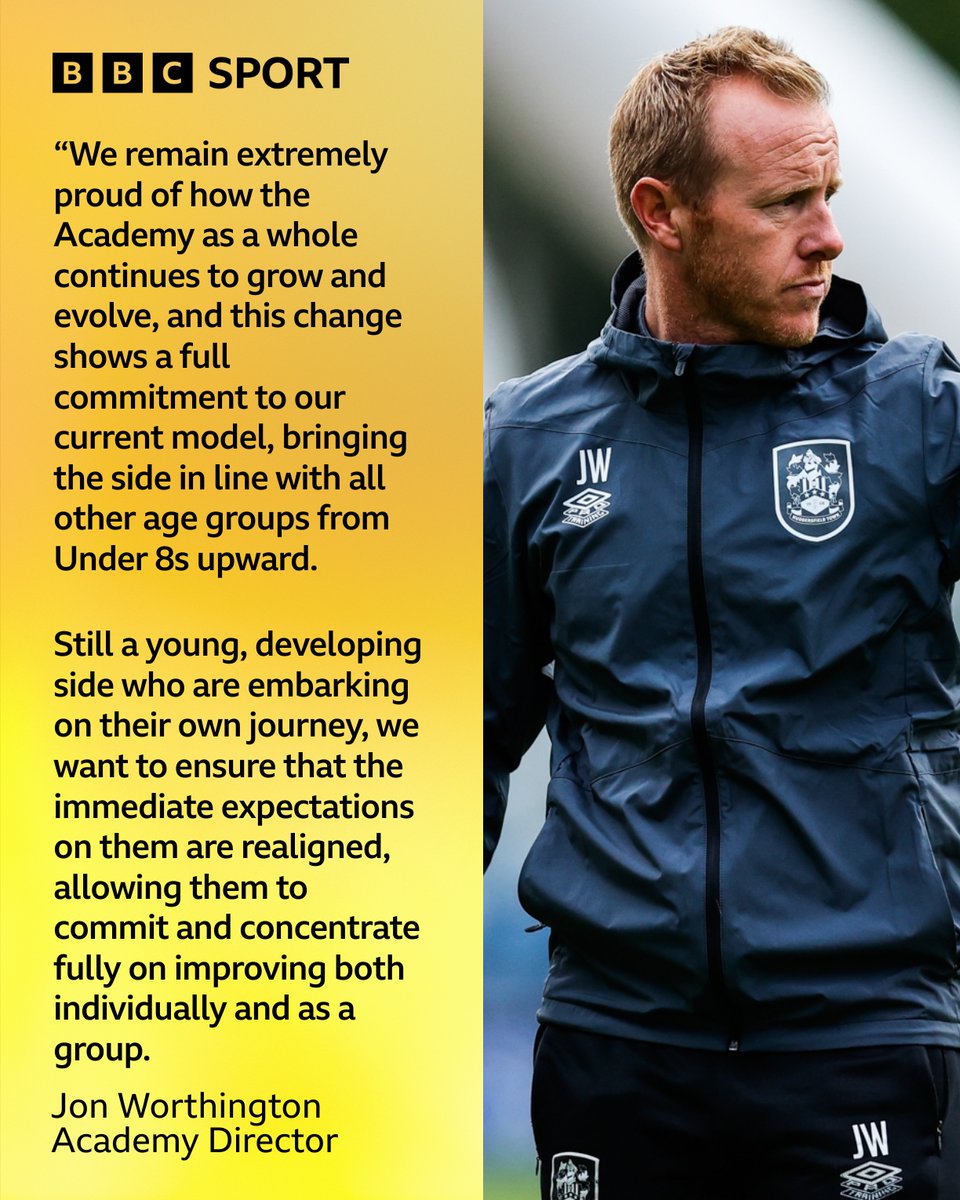 Huddersfield Town Academy are re-naming their B Team to the Under 21s for the 2025/26 season.

The club say this is in recognition of the Academy achieving Category Two status, and reflects the reinstatement of the club's full Academy system from Under 9s upwards.

#HTAFC |