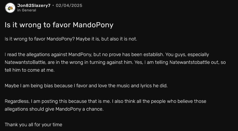 There's liking his music, which people definitely do, then there's trying to cover for a predator who groomed his own fans. This person definitely crosses that line.

And no, we are not giving creeps a "chance" to redeem themselves. Andy cannot be trusted with a platform.

Ever.