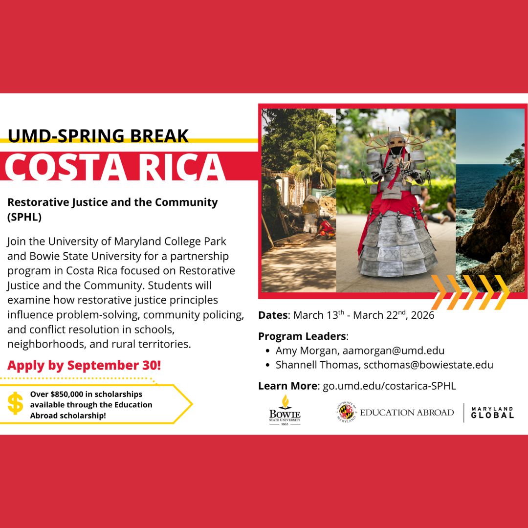 The School of Public Health is offering some exciting study abroad programs in Brazil, Australia &amp; Costa Rica for Winter and Spring Break 2026! 🇧🇷🇦🇺🇨🇷

📅 Applications are due September 30th! Learn more at go.umd.edu/sphl-abroad

#StudyAbroad #PublicHealthAbroad #GlobalHealth