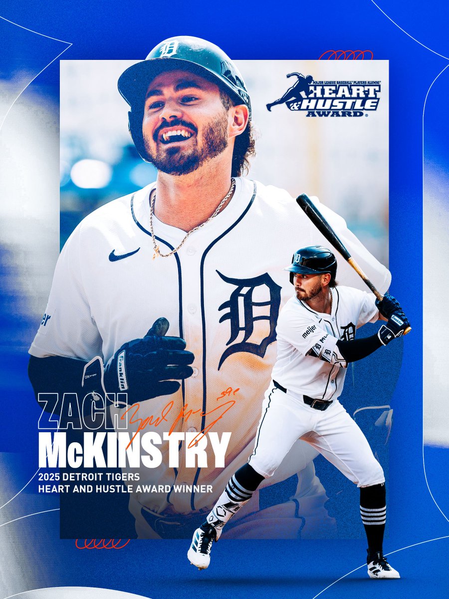 McHIMstry 🏆 

Congratulations to Zach McKinstry on being named our 2025 #HeartAndHustle Award Winner!