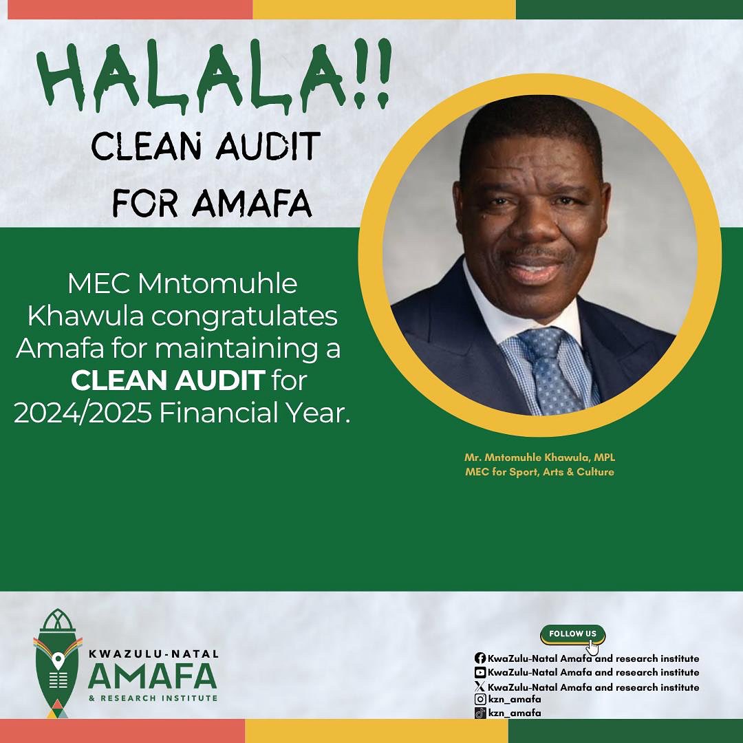 amafa_kzn's tweet photo. KwaZulu-Natal Amafa & research institute is proud to announce the second successive Clean Audit for 2024/2025 Financial Year
#kznamafa
#kznheritage
#CleanAudit
#bb27 https://t.co/f1bqYMYDEI