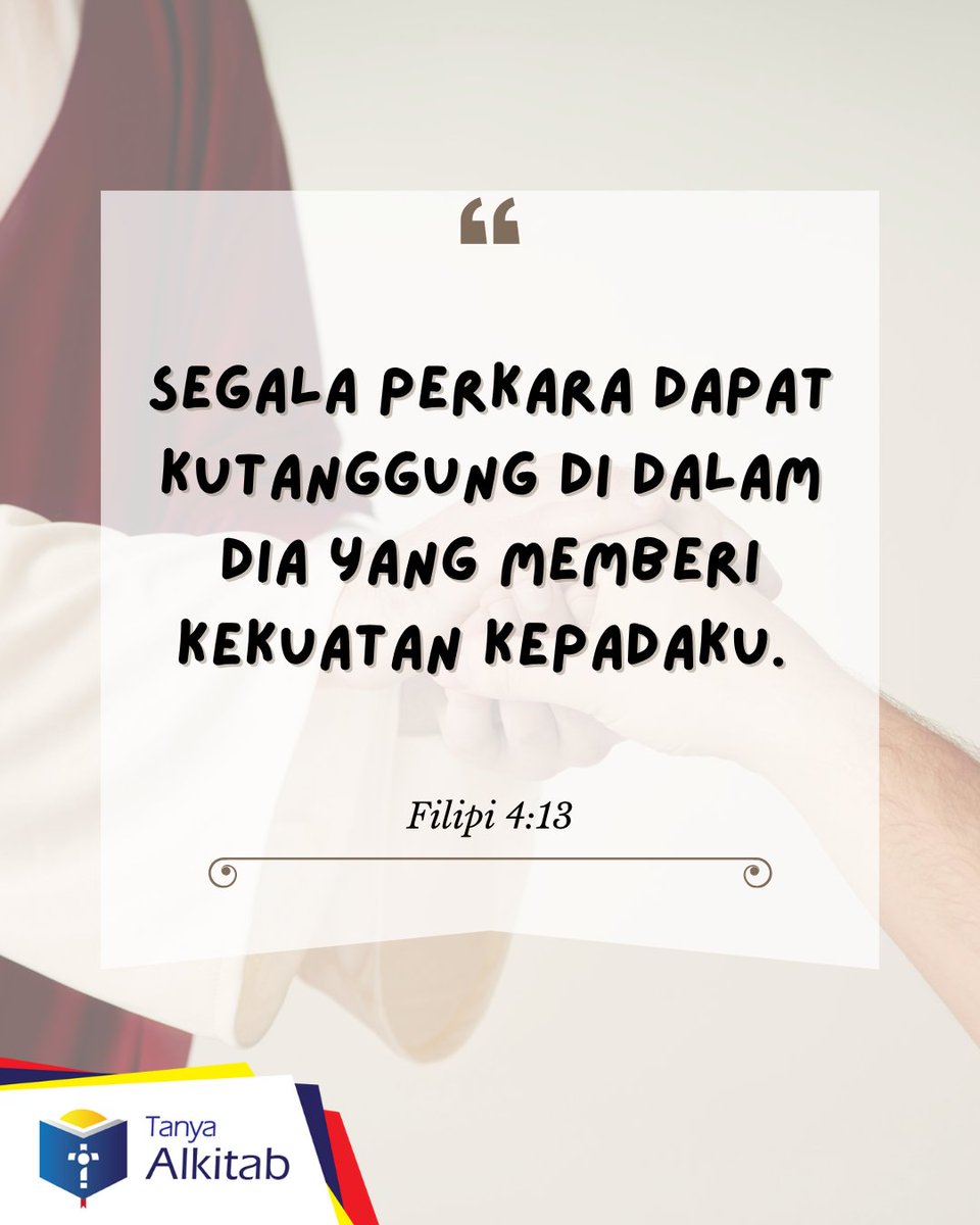 Masalah seberat apapun, kita tahu bahwa ada Tuhan Yesus yang senantiasa ada untuk kita memberi kita kekuatan.