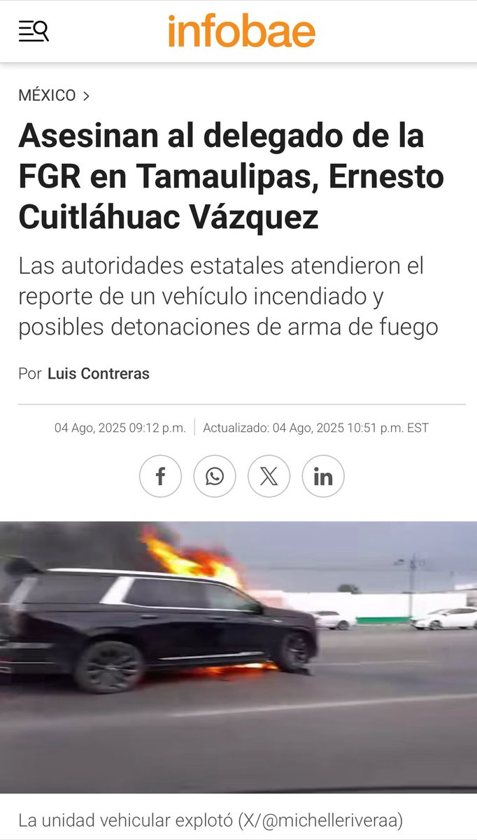 Jesús Ortega Martínez (@jesusortegam) on Twitter photo Esto es, con todas sus letras, un acto de terrorismo, y lo mismo sucede en muchas otras partes del país.
¡Pero <a href="/Claudiashein/">Claudia Sheinbaum Pardo</a> volverá a negar la realidad trágica que se vive en México! Esto es, con todas sus letras, un acto de terrorismo, y lo mismo sucede en muchas otras partes del país.
¡Pero <a href="/Claudiashein/">Claudia Sheinbaum Pardo</a> volverá a negar la realidad trágica que se vive en México!
