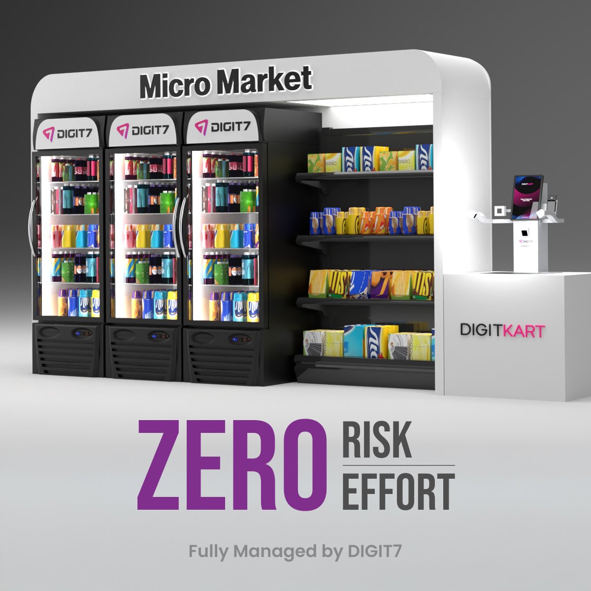 Digit7_LLC's tweet image. Want a Hassle-Free MicroMarket?

Let Digit7 handle it all – from setup to restocking, with ZERO effort!

#digit7 #micromarket #digitkart #selfcheckout #cashierlesscheckout #digitkartx #customerexperience #retail #conveniencestores #AI #inventorymanagement #computervision
