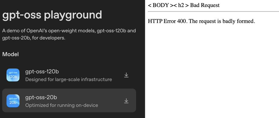 OpenAI is finally stepping into the future—open models. They’ve released gpt-oss, with models at 20B and 120B parameters. It uses a mixture-of-experts architecture, which means it runs very fast. And yes, it’ll even run on a laptop (well, some laptops). Sadly, only 'thinking'.