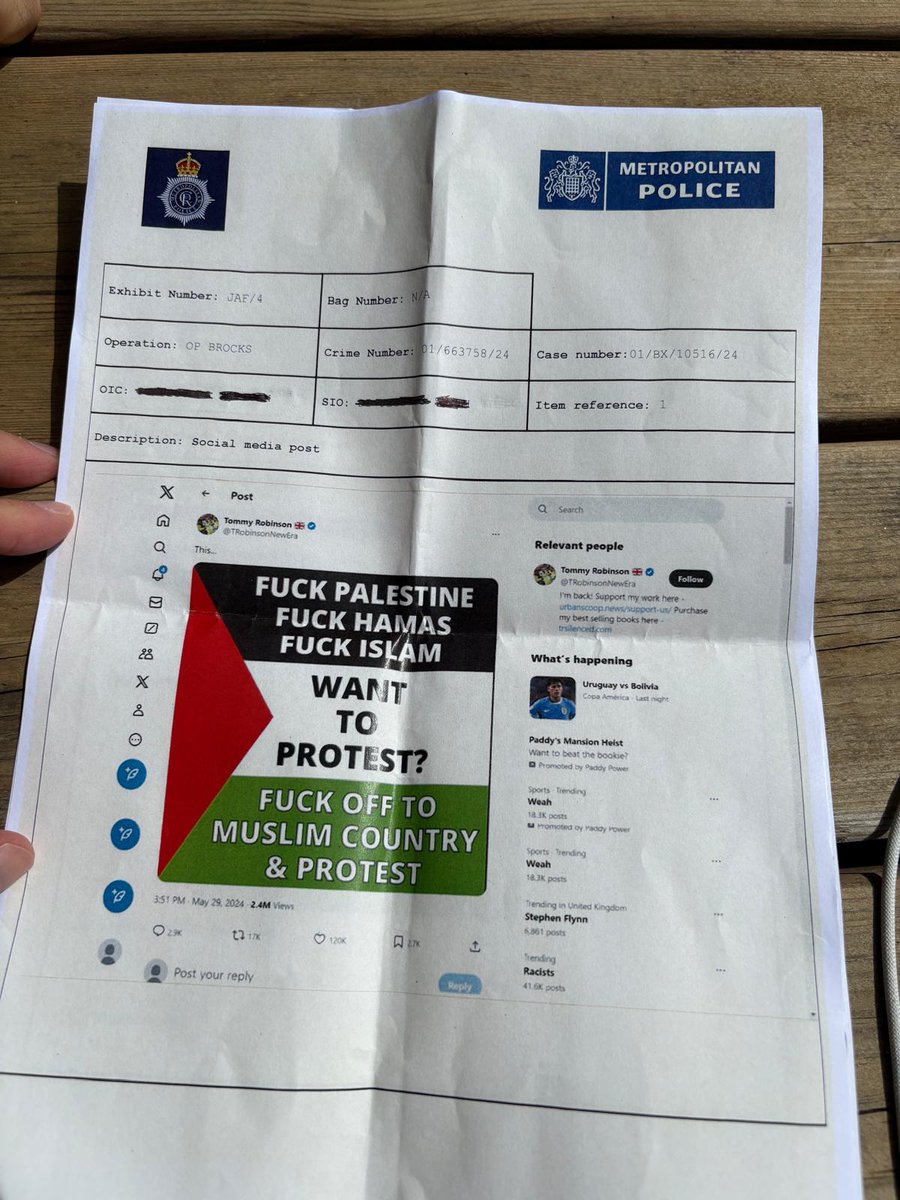 TRobinsonNewEra's tweet image. ADMIN POST. 

When Tommy Robinson was detained last night, he was arrested by @metpoliceuk for these social media posts. 

S179 Online Safety Act - Without reasonable excuse sent a message conveying information known to be false intending, at the time of sending, the message, or…