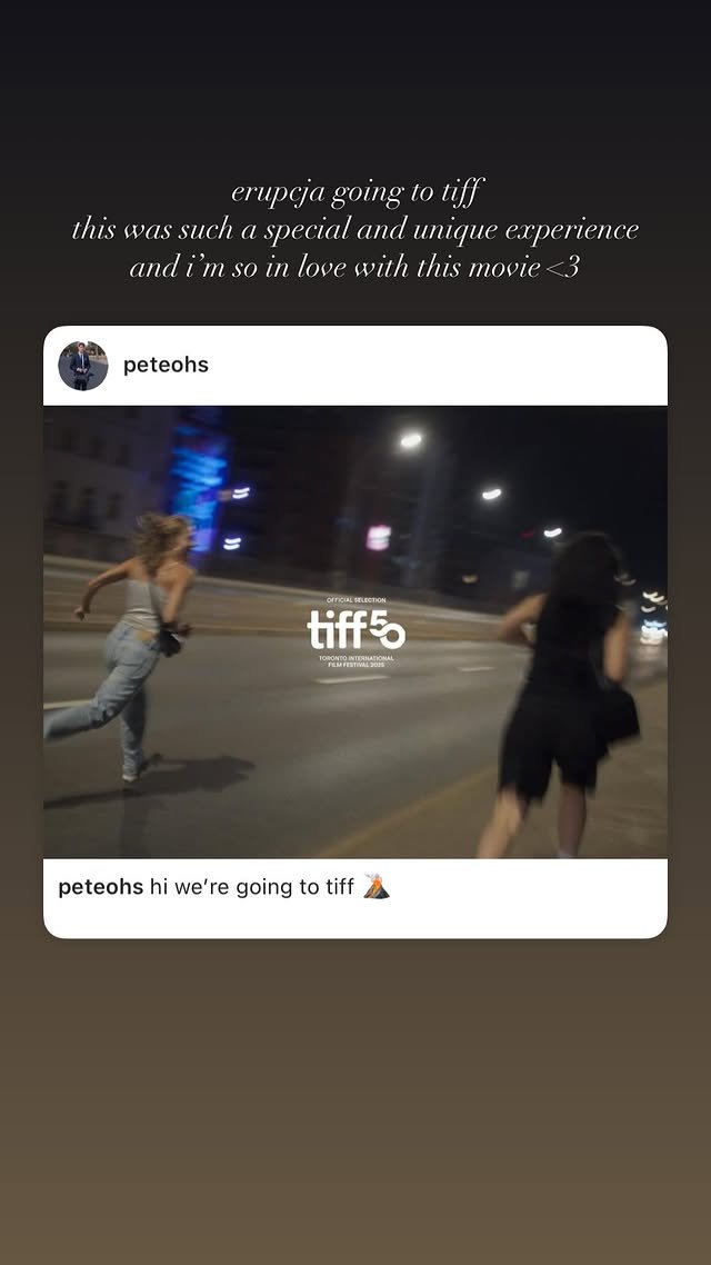 xcx source (@xcxsource) on Twitter photo "erupcja going to tiff
this was such a special and unique experience and i'm so in love with this movie <3"
-Charli xcx via Instagram Stories "erupcja going to tiff
this was such a special and unique experience and i'm so in love with this movie <3"
-Charli xcx via Instagram Stories