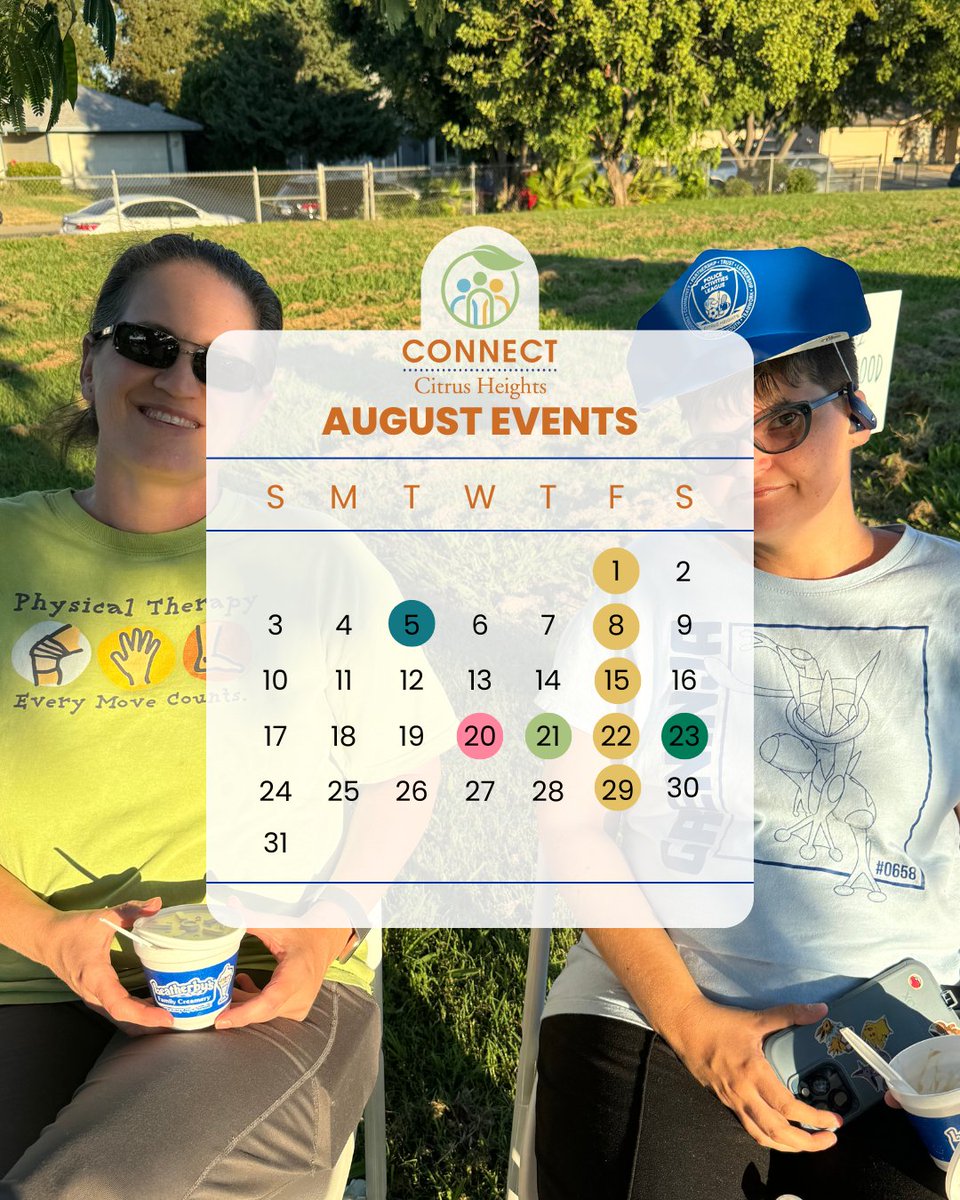 Squeeze the most out of the last weeks of summer with these community events! 🌞 From National Night Out to the Best of Citrus Heights Awards, make the most of what's happening in our City!
🎉 For details on these events and our full calendar visit CitrusHeights.net/Events