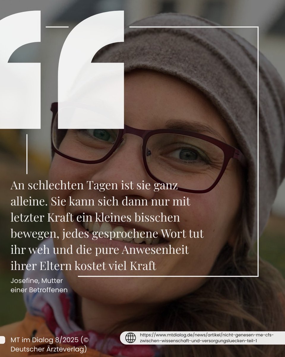 Nicht genesen. ME/CFS betrifft über 600.000 Menschen in Deutschland – viele schwer krank, aber ohne Hilfe.
Ich habe über ihr Leben und die Versorgungslücken geschrieben.
Teil 1 des Artikels ist frei zugänglich:
🔗 mtdialog.de/news/artikel/n…

#MECFS #NichtGenesen
