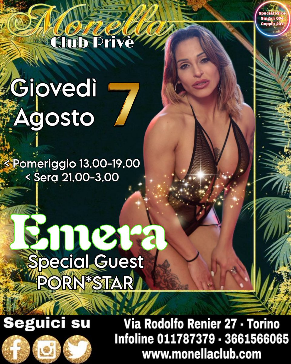 Gianni ⭐Monella⭐ (@giannimonella) on Twitter photo Vi aspettiamo Giovedì 7 Agosto, pomeriggio e sera al <a href="/ClubMonella/">Monella Club</a> ❤️ in compagnia della meravigliosa #PORNOSTAR
⭐EMERA⭐ per una giornata davvero esplosiva 🔥
➡️ monellaclub.com Vi aspettiamo Giovedì 7 Agosto, pomeriggio e sera al <a href="/ClubMonella/">Monella Club</a> ❤️ in compagnia della meravigliosa #PORNOSTAR
⭐EMERA⭐ per una giornata davvero esplosiva 🔥
➡️ monellaclub.com