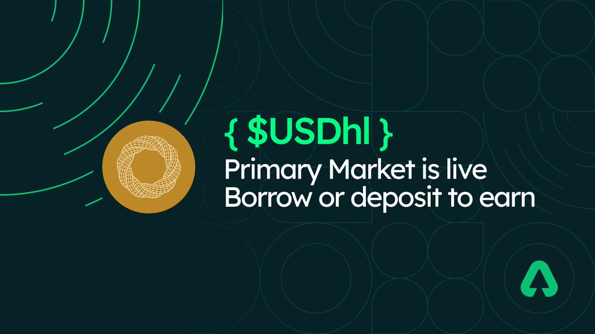 Hyperdrive (@hyperdrivedefi) on Twitter photo The $USDhl Primary Market is live on Hyperdrive!
Use $BTC, $ETH, or $HYPE as collateral to borrow $USDhl, or deposit it to earn lending yields.
Do everything on Hyperdrive, with every asset on <a href="/HyperliquidX/">Hyperliquid</a>. The $USDhl Primary Market is live on Hyperdrive!
Use $BTC, $ETH, or $HYPE as collateral to borrow $USDhl, or deposit it to earn lending yields.
Do everything on Hyperdrive, with every asset on <a href="/HyperliquidX/">Hyperliquid</a>.