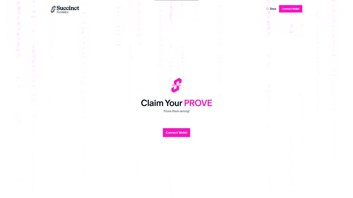 Succinct's $PROVE airdrop claim is open

claim.succinct.foundation