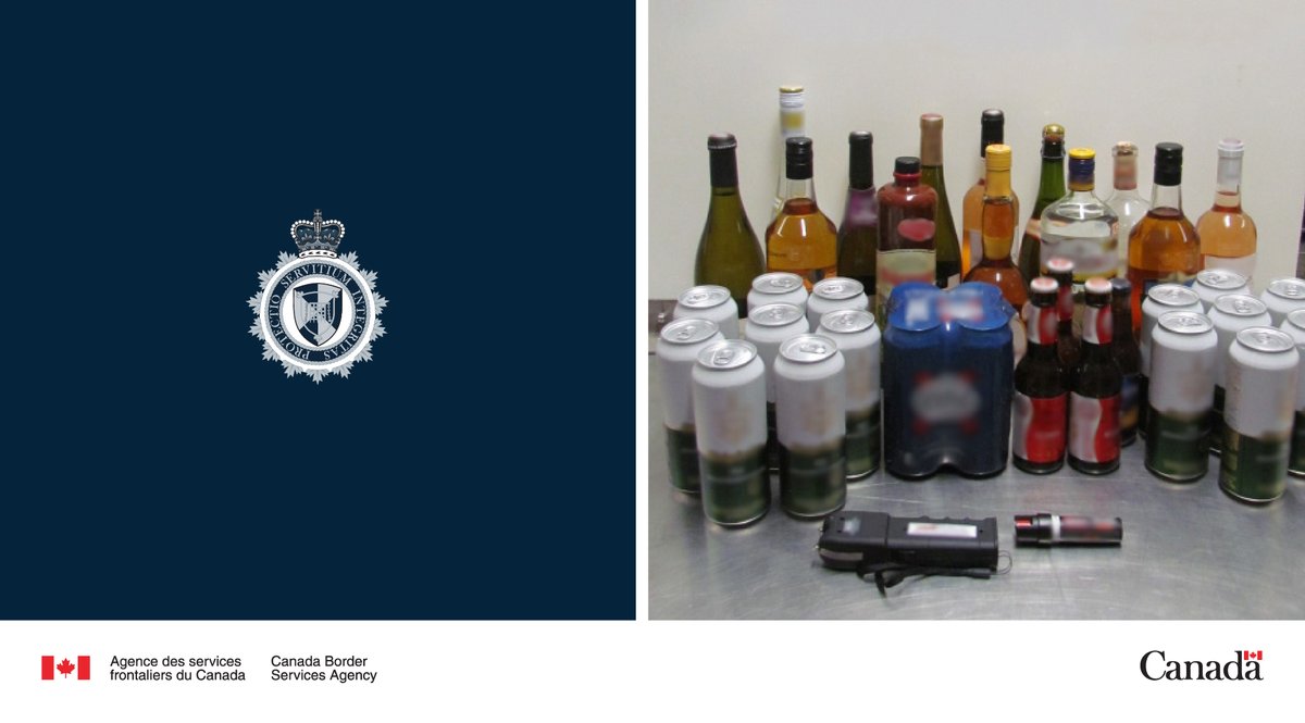 Agence des services frontaliers du Canada (@frontierecan) on Twitter photo À Fortune #TNL, des agents de l'#ASFC ont saisi un pistolet paralysant, une bombe lacrymogène et 17,5 l d'alcool non déclarés auprès de 2 plaisanciers. Rappel : les plaisanciers doivent déclarer toutes les armes à feu, les armes et les produits à leur arrivée au Canada. À Fortune #TNL, des agents de l'#ASFC ont saisi un pistolet paralysant, une bombe lacrymogène et 17,5 l d'alcool non déclarés auprès de 2 plaisanciers. Rappel : les plaisanciers doivent déclarer toutes les armes à feu, les armes et les produits à leur arrivée au Canada.
