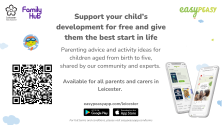 Leicester’s Family Hubs have partnered with EasyPeasy to provide parenting support for parents with children up to five years old. For a limited time, the app is free. 

Sign up today👇
ow.ly/5Ox350WzWjS