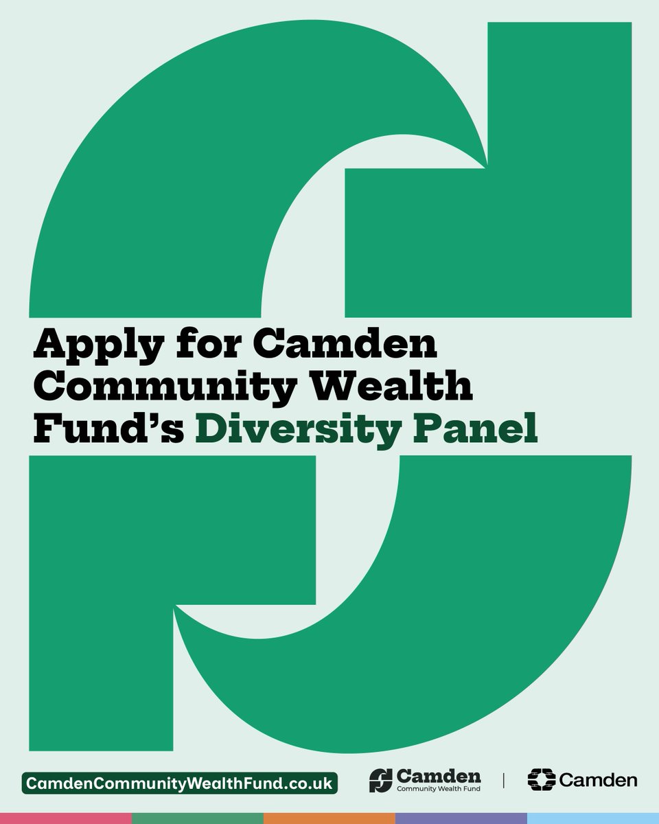 🚨 Applications for Camden Community Wealth Fund’s Diversity Panel close today (6 Aug) at midnight 🚨

Don't miss out on this fantastic paid opportunity to help decide how £2m is invested in local businesses run by a diverse group of people 🥳

🔗 camden.gov.uk/apply-diversity