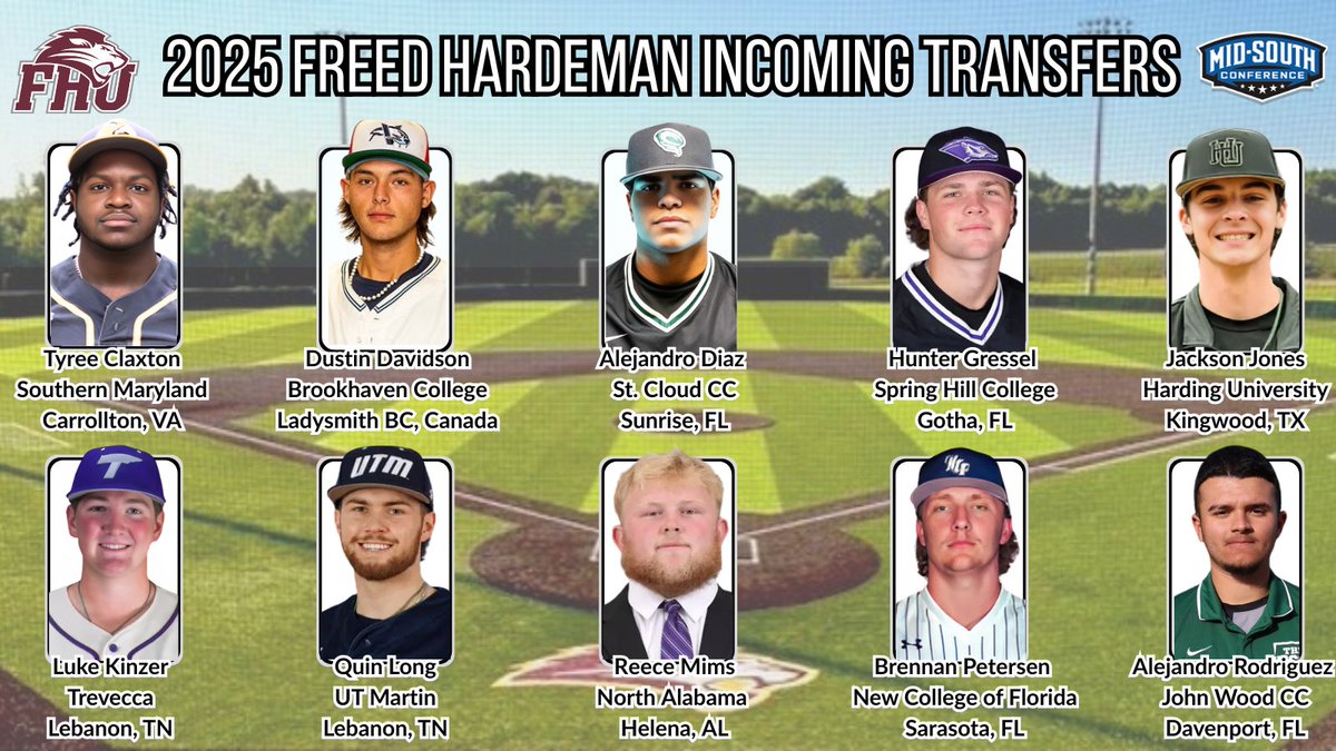 Right at 2 weeks until classes begin — help us welcome the newest members of the Lion family: our 2025 incoming transfers! 🦁⚾