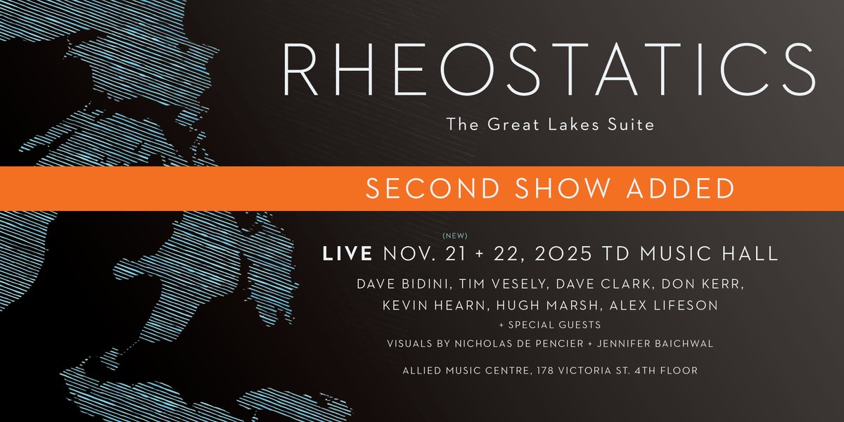 🚨SECOND SHOW ADDED! Due to demand, Rheostatics have added a 2nd show at TD Music Hall on Friday, November 21!

On sale to Friends First Members: Wed, Aug 6, 10am. 
On sale to public: Thu, Aug 7, 10am
Tickets: loom.ly/SR_TgS0
Presented by Massey Hall