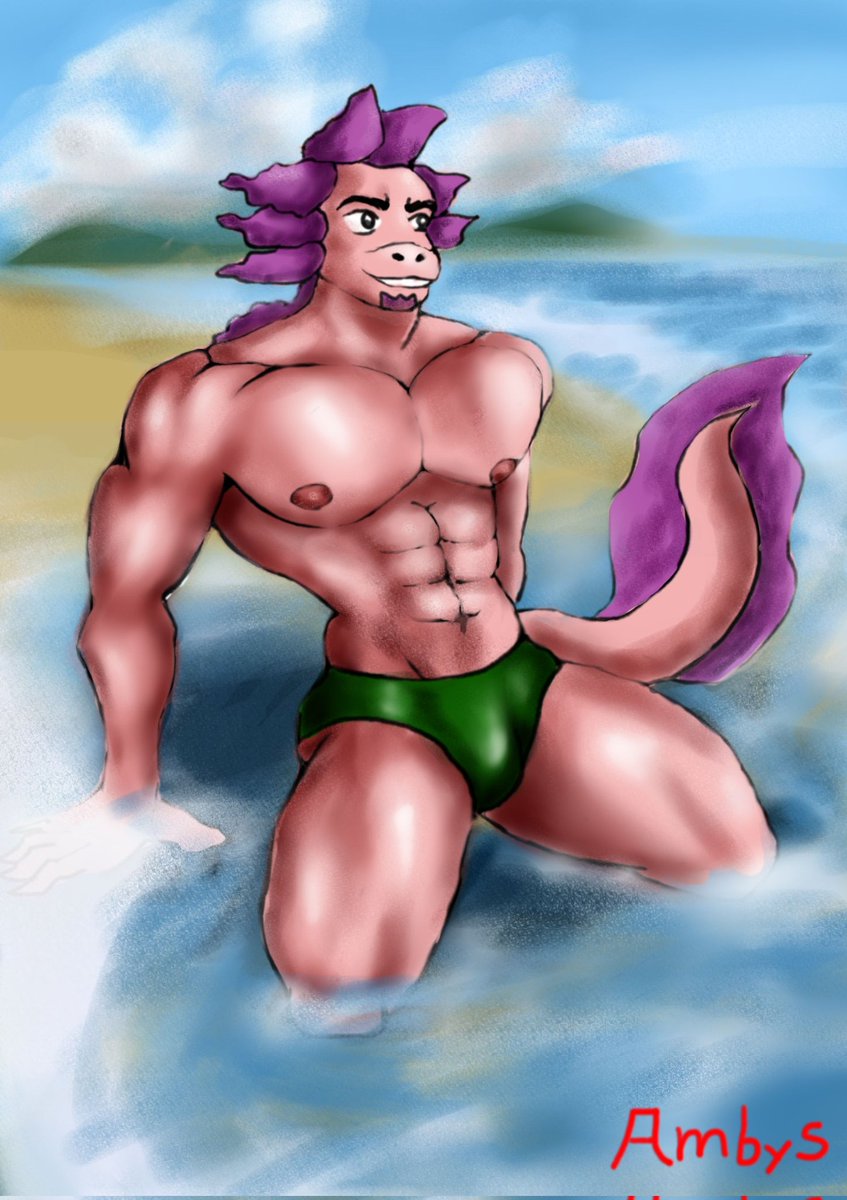 I wish I was on the beach like Antony, posing all muscle 😎🌊 Summer collaboration with great artists 🔥 
#FurryArt #BaraArt #FurryBara #GayArt #BaraMuscle #BuffFurry #OC #AnthroArt #MuscleBoy #SummerVibes #FurryFandom #DigitalArt #AmbySArt #Gaymuscle #FurryOC