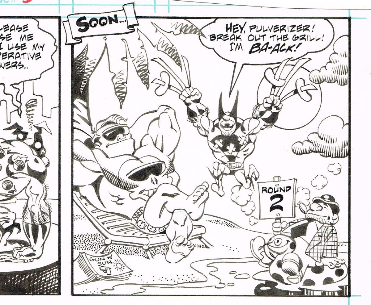 Screwy Summer. A panel from an old What The--?! story. #screwytuesday #wolverine #punisher #thepunisher #marvelcomics