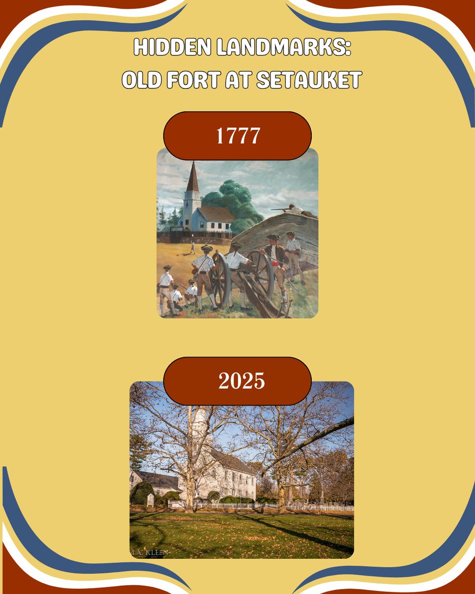 On Aug 22, 1777, the Battle of Setauket unfolded at Fort Setauket, a failed attempt by Continental troops to seize a Loyalist stronghold. Later, it became a key Culper Ring spy site reporting to Washington. Hard to believe it all happened here.

#HiddenLandmarks #FortSetauket