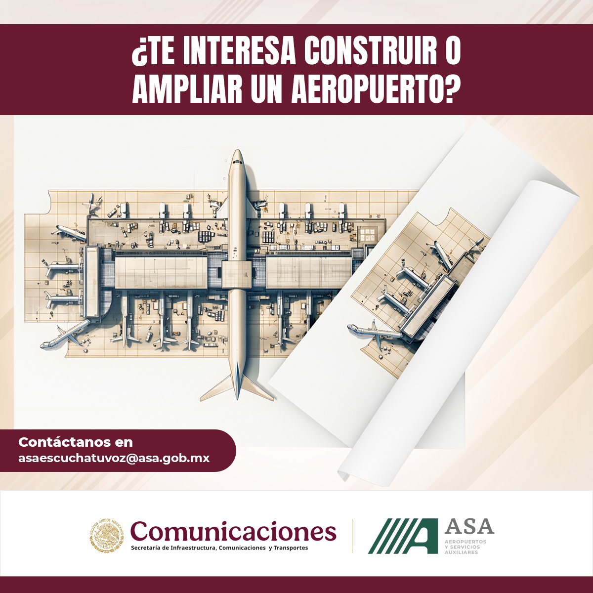 ¿Te interesa construir o ampliar un #aeropuerto? #ASA te asesora con expertos en planeación, normatividad y operación. ¡Contáctanos, estamos para servirte!