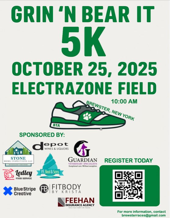 KMarchionno's tweet image. Think you’re faster than a bear? Prove it! 🐻 
Join us for the Grin ‘n’ Bear It 5K on 10/25/25!
Fast, fun, &amp;amp; for a great cause - no actual bears (probably).
Sign up today!
#GrinNBearIt5K #RunLocal #BrewsterNY