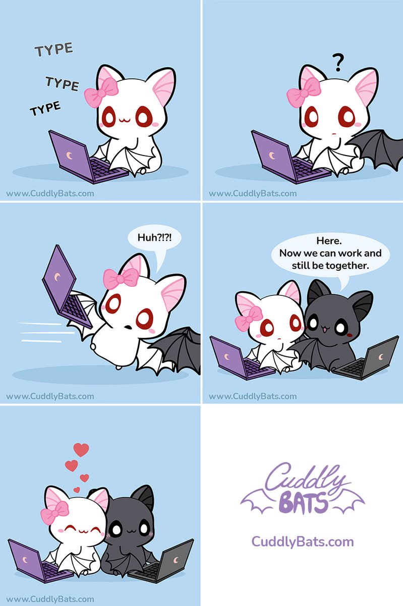 I want to spend every second with you 🥰 ©Cuddly Bats 🦇 #bats #cutebats #bat #relationship #cutecomic #relationshipcomic