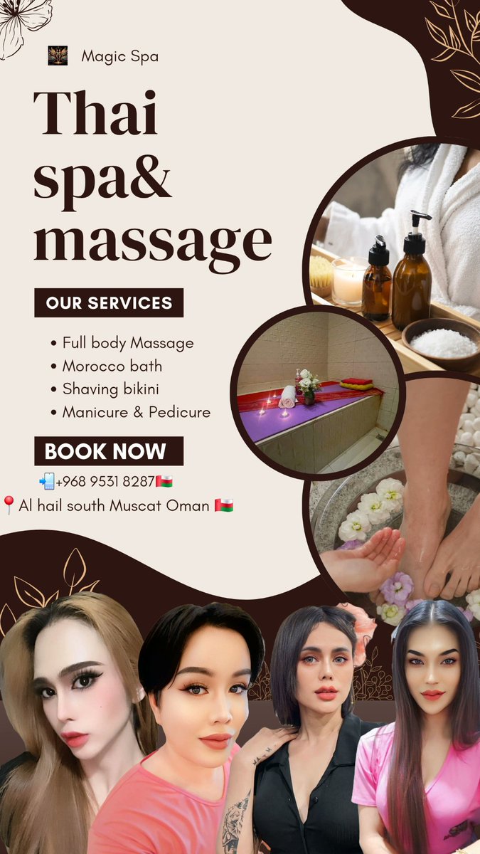 charabcter's tweet photo. Thai spa&amp;massage for men's💆Al khuwair 9405 7379 Amarat 79260554 Al hail south 9531 8287 #Oman #muscat #alhail #Alkhuwair #Amarat #spa #massage #omanair ##Omantravel #instagram #facebook #snäpchat #all 🍃🌺🕊 https://t.co/6UvHreH4Nu