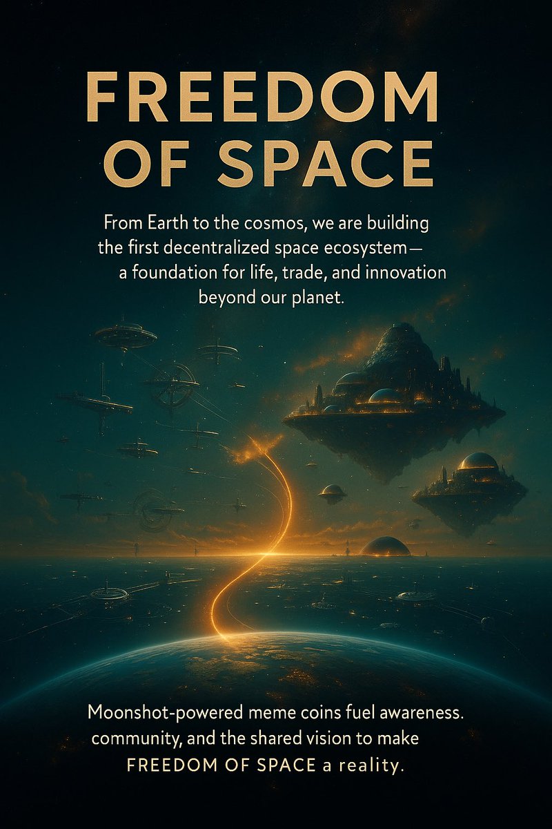 2FREEDOMOFSPACE's tweet photo. 🚀 FREEDOM OF SPACE is here!

We are building the first decentralized space ecosystem,
taking humanity beyond Earth and into the cosmos.

💫 Join the mission. Own the future.
Check us out on Moonshot ⬇️
🔗 https://t.co/sLfz9cJ7bI

#FreedomOfSpace #Moonshot #Crypto #MemeCoin #NextFrontier #ToTheMoon #Web3 #CryptoCommunity #100xGems #FutureOfHumanity