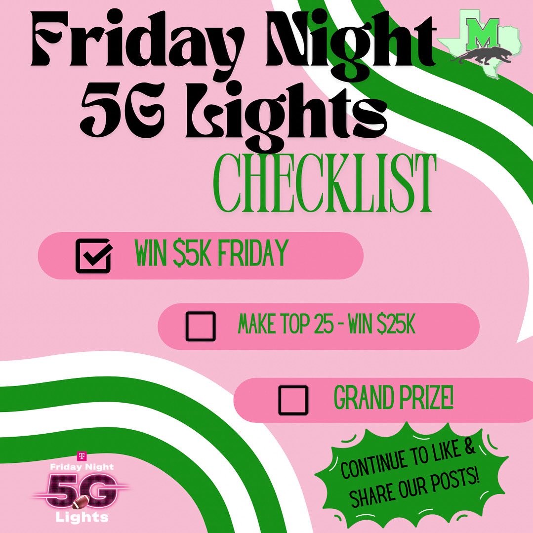 Please continue to like &amp; share our posts.
Our outcome depends on you!! @tmobile
#MabankPanthers #FN5GL #PantherPride #TMobile5G
#WelnItToWinlt #SWEEPSTAKES #MabankTX #txhsfootball