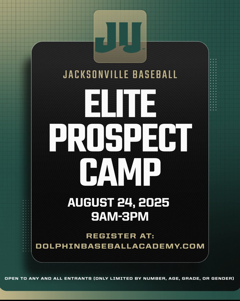 2026-2029 Grads, registration for our August Prospect Camp is now live! 
Sign up today at:
Dolphinbaseballacademy.com