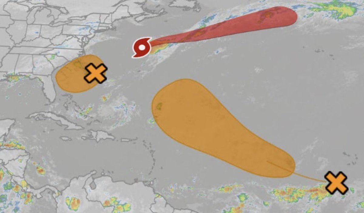 Tropical Storm Dexter will continue to track away from the U.S. East Coast, but there are two other areas for possible development in the Atlantic Basin over the next week. Here's what we're watching:
weather.com/storms/hurrica…
