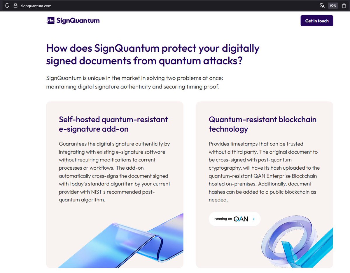 ItsChrisCross | QANX (@f75919) on Twitter photo SignQuantum launches #quantum resistant add-on, protecting digitally signed documents from future threats, using <a href="/NIST/">National Institute of Standards and Technology</a>’s leading algorithms
and <a href="/QANplatform/">QANplatform</a>’s blockchain for authentic, immutable proof-future-proofing compliance
$QANX $BTC $ETH $XRP $FET $RIO $ZIG $FTM $GME SignQuantum launches #quantum resistant add-on, protecting digitally signed documents from future threats, using <a href="/NIST/">National Institute of Standards and Technology</a>’s leading algorithms
and <a href="/QANplatform/">QANplatform</a>’s blockchain for authentic, immutable proof-future-proofing compliance
$QANX $BTC $ETH $XRP $FET $RIO $ZIG $FTM $GME