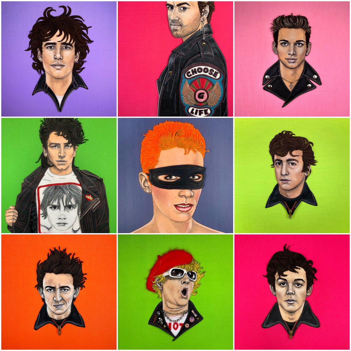 Jane Sanders (@janesandersart) on Twitter photo JUST TO ILLUSTRATE MY LAST POST, HERE ARE ALL THE PORTRAITS THAT I HAVE MADE  USING THE LEATHER FROM ONE SKAGGY OLD JACKET I CUT UP!!! YOU DON’T HAVE TO BUY EXPENSIVE MATERIALS, JUST CUT UP YOUR FAMILY’S CLOTHES!! JUST TO ILLUSTRATE MY LAST POST, HERE ARE ALL THE PORTRAITS THAT I HAVE MADE  USING THE LEATHER FROM ONE SKAGGY OLD JACKET I CUT UP!!! YOU DON’T HAVE TO BUY EXPENSIVE MATERIALS, JUST CUT UP YOUR FAMILY’S CLOTHES!!