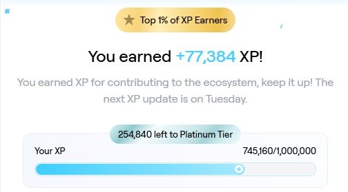 77k this week! Lucky number 7! :D

Im already looking forward to next week.
Curious to see how pirate nation cooks for us! Been grinding that game hard! <a href="/ProofOfPlay/">Proof of Play</a> <a href="/AbstractChain/">Abstract</a>