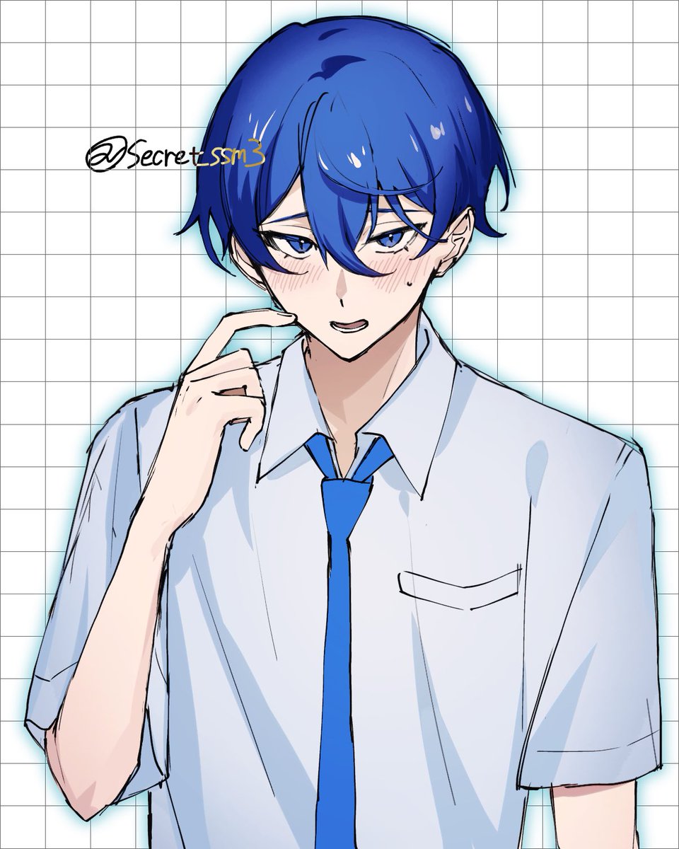 VOID公開NPC／青木 玲斗

夜中にこっそり落描き🟦
クールビズ…