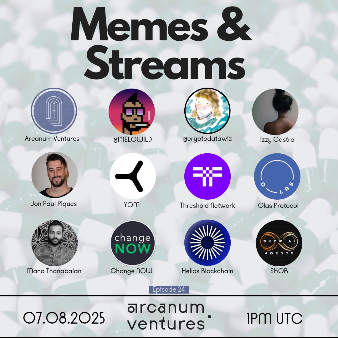 Arcanum Ventures (@arcanumventures) on Twitter photo Memecoins are fading?
@Pumpfun is pivoting to streaming & content.
Everyone’s wondering what happens next...
Is content creation the new meta for tokenized ecosystems?
Can memecoins survive without momentum, or is this the end of the cycle?
Does Pumpfun have a moat, or just Memecoins are fading?
@Pumpfun is pivoting to streaming & content.
Everyone’s wondering what happens next...
Is content creation the new meta for tokenized ecosystems?
Can memecoins survive without momentum, or is this the end of the cycle?
Does Pumpfun have a moat, or just