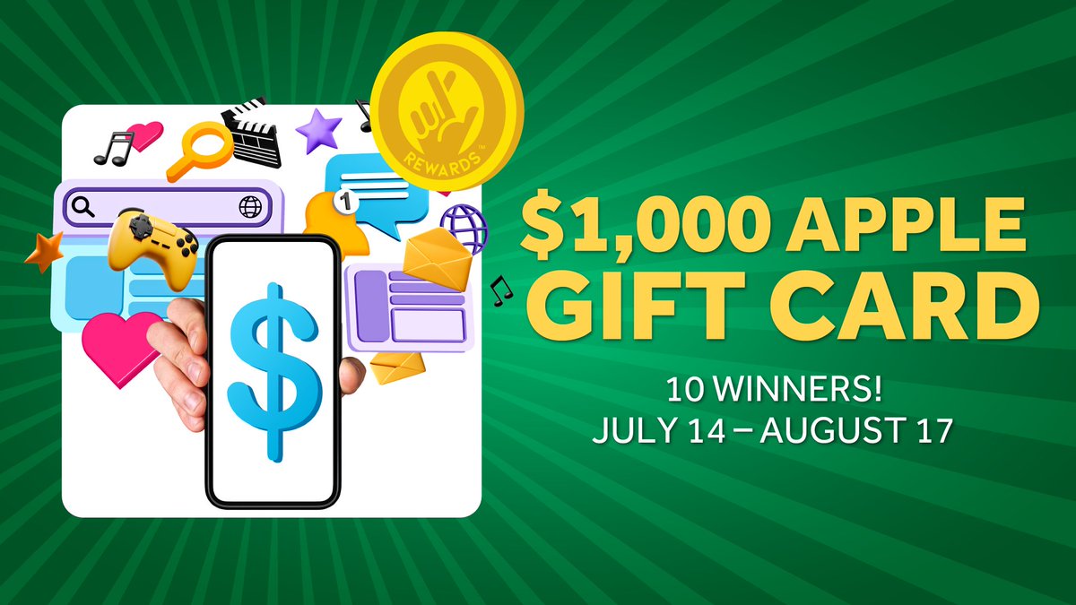 Don't miss the chance to enter to win a $1,000 Apple gift card! Enter thru the Virginia Lottery mobile app or VALottery.com/rewards!