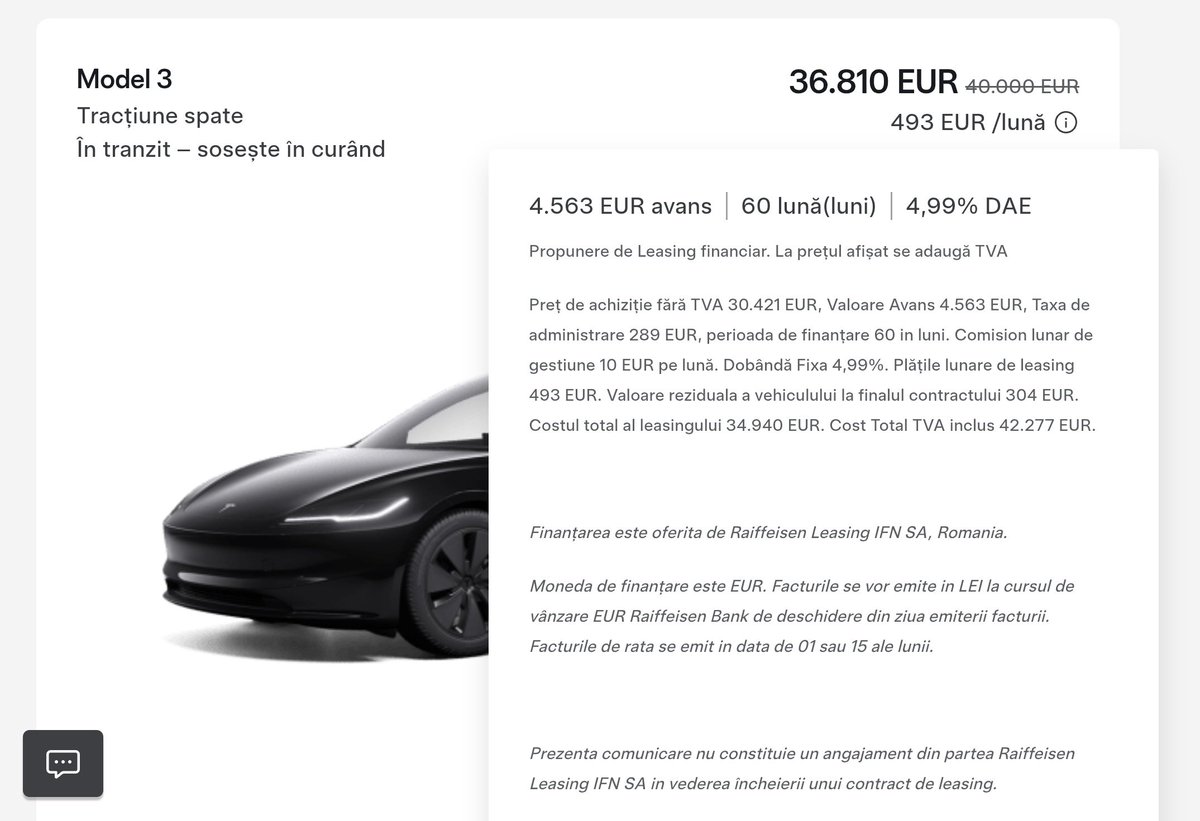 Așa arată efectul Elon plus dispariția/reducerea subvențiilor.
 Cea mai ieftină Tesla este acum 30421€ + TVA. 
513 km Autonomie (WLTP) / 6,1 s 0-100 km/h
Ce altă marcă are o ofertă mai bună? Întreb pentru un prieten.