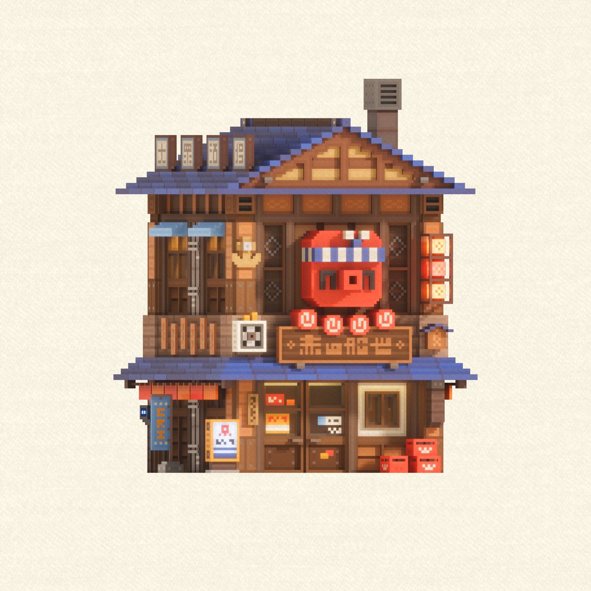 Captain Red Izakaya｜赤首酒场

#voxel #voxelart #magicavoxel